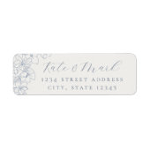 Delicate Blue Floral Wedding Return Address Labels ラベル (正面)