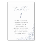 Delicate Blue Floral Wedding Seating Chart テーブルナンバー (裏面)