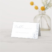 Delicate Blue Floral Wedding Table プレイスカード (正面)