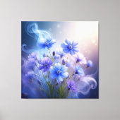 Delicate Blue Flowers with Ethereal Mist キャンバスプリント (正面)