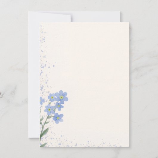 Delicate Blue Forget-Me-Not Wedding 招待状 (裏面)