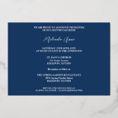 Delicate Blue & Red Shades Floral Botanical Posies 箔招待状 (裏面)