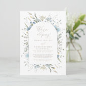 Delicate Blue Wildflowers Elopement Reception 招待状 (スタンド正面)