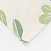 Delicate Blueberry Eucalyptus Pattern フリースブランケット (角)