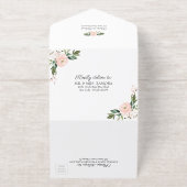 Delicate Blush  Floral Geometric Wedding  オールインワン招待状 (外側)