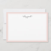 Delicate Blush Personalized Stationery Flat ノートカード (正面)
