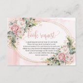 Delicate Blush Pink Floral Gold Baby Book Card エンクロージャーカード (正面)