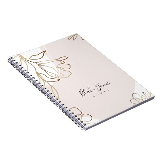 Delicate Blush Pink Personalized Notebook ノートブック (右側)