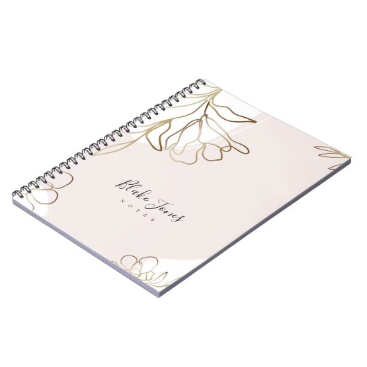Delicate Blush Pink Personalized Notebook ノートブック (左側)
