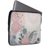 Delicate Boho Lace Pink Grey Laptop Tablet Sleeve ラップトップスリーブ (正面右)