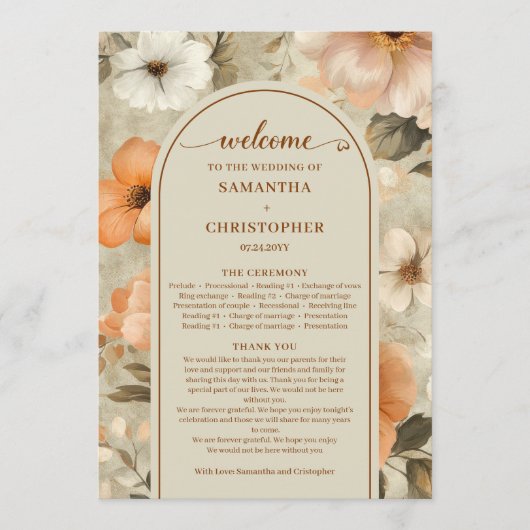 Delicate Boho Terracotta Beige Olive Sage Program プログラム (正面)