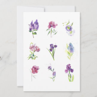 Delicate Botanical Collection – Elegant Floral Art サンキューカード
