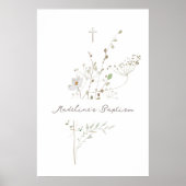 delicate bouquet Baptism sign ポスター (正面)