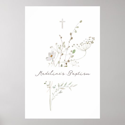 delicate bouquet Baptism sign ポスター (正面)