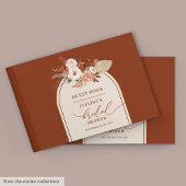 Delicate burnt orange pampas boho guest book ゲストブック
