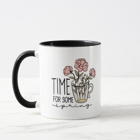 Delicate Charming Time For Some Spring Cute Floral マグカップ (左)