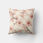 Delicate Cherry Blossom Seamless Floral  クッション (裏面)