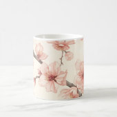 Delicate Cherry Blossom Seamless Floral コーヒーマグカップ (中央)