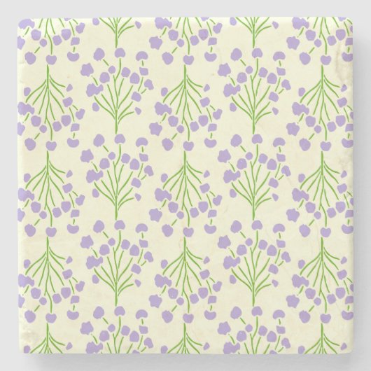 Delicate Climbing Leaves | Absorbent Soft Lavender ストーンコースター (正面)