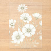 Delicate Cosmos Bouquet Line Art Grace アクリル招待状 (正面)
