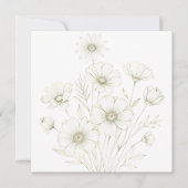 Delicate Cosmos Bouquet Line Art Grace セーブザデート (正面)