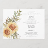 Delicate Country Large Boho Sunflowers Wedding Det エンクロージャーカード (正面)