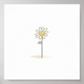 Delicate Daisy Illustration - Simple Sweet Flower ポスター (正面)