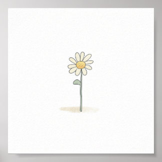 Delicate Daisy Illustration - Simple Sweet Flower ポスター