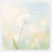 Delicate Dandelion Seeds in the Wind スクエアシール (正面)