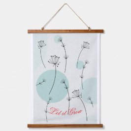 Delicate Dandelion Wish Design Wood Topped Wall  吊り下げ型タペストリー