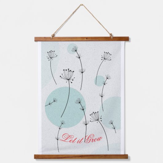 Delicate Dandelion Wish Design Wood Topped Wall  吊り下げ型タペストリー (正面)