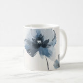Delicate Dusty Blue Floral Art 🌸 コーヒーマグカップ (正面右)