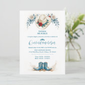 Delicate Elegant Coastal Cowgirl Boots & Hat XVs 招待状 (スタンド正面)