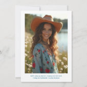 Delicate Elegant Coastal Cowgirl Boots & Hat XVs 招待状 (裏面)