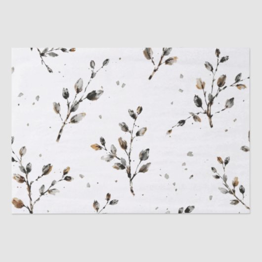 Delicate Eucalyptus Branches Botanical Design  薄葉紙 (正面)