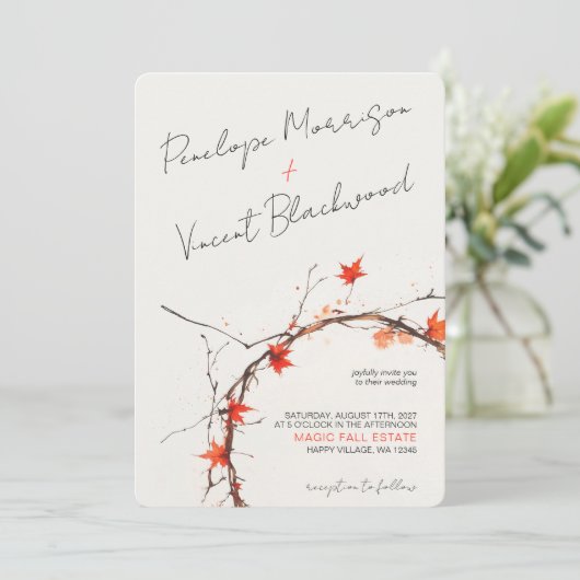 Delicate Fall Wedding 招待状 (スタンド正面)