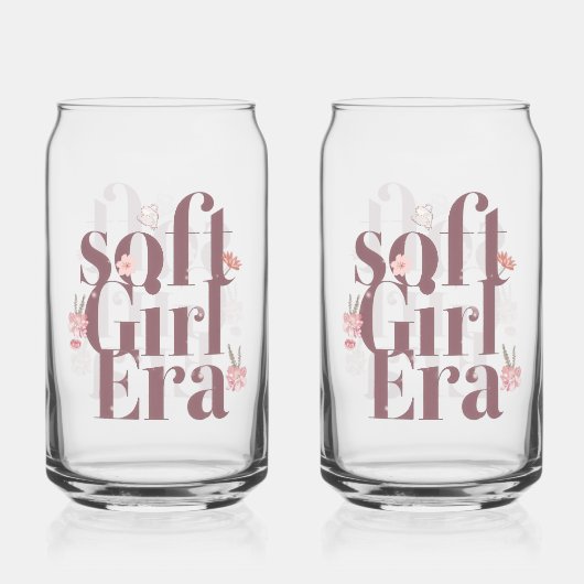 Delicate Feminine Script with Flowers ガラス缶 (裏面)