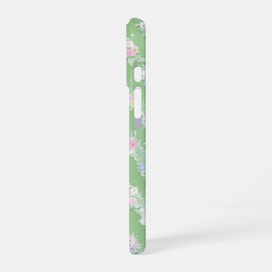 Delicate Floral and Lace Pattern Phone Case iPhone 16ケース (左側面)