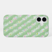 Delicate Floral and Lace Pattern Phone Case iPhone 16ケース (裏面横)