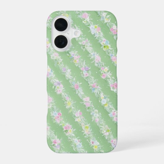 Delicate Floral and Lace Pattern Phone Case iPhone 16ケース (裏面)