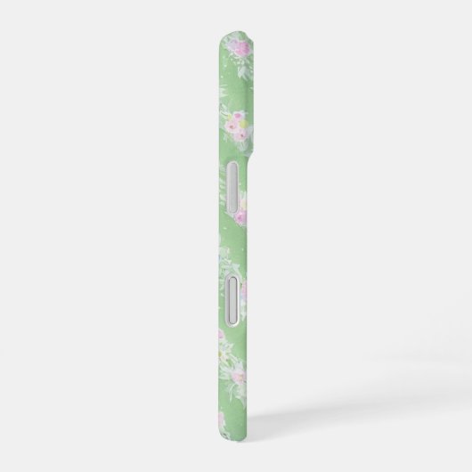 Delicate Floral and Lace Pattern Phone Case iPhone 16ケース (右側面)