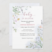 Delicate Floral Baby Shower Invitation 招待状 (正面/裏面)