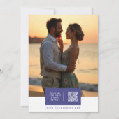 Delicate Floral Botanical Arch Blue Shades Wedding 招待状 (裏面)