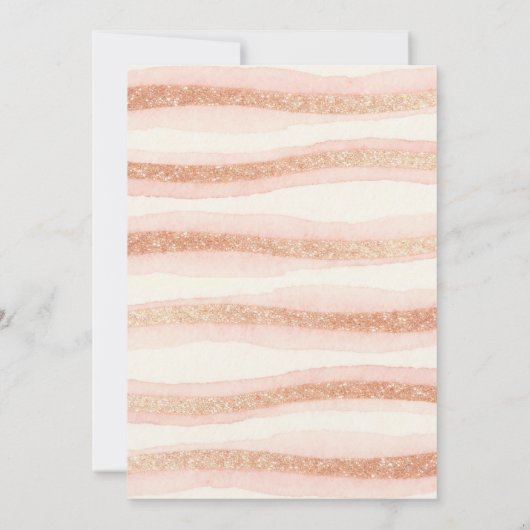 Delicate Floral Cross Romantic Rose Gold 招待状 (裏面)