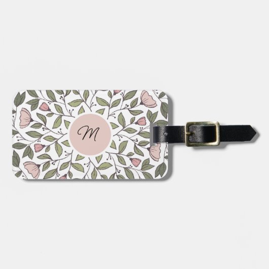 Delicate Floral Custom Monogram  ラゲッジタグ (正面横)
