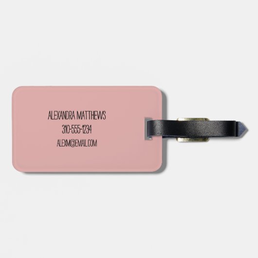 Delicate Floral Custom Monogram ラゲッジタグ (裏面横)