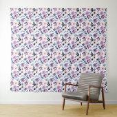  Delicate Floral Design with Navy Lavender Leaves タペストリー (インサイチュ(横))