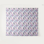  Delicate Floral Design with Navy Lavender Leaves タペストリー (正面(横))
