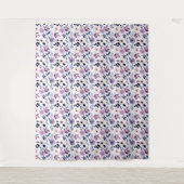  Delicate Floral Design with Navy Lavender Leaves タペストリー (正面)