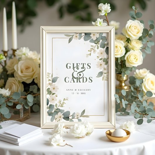 Delicate Floral & Eucalyptus Wedding  Gift & Cards ポスター